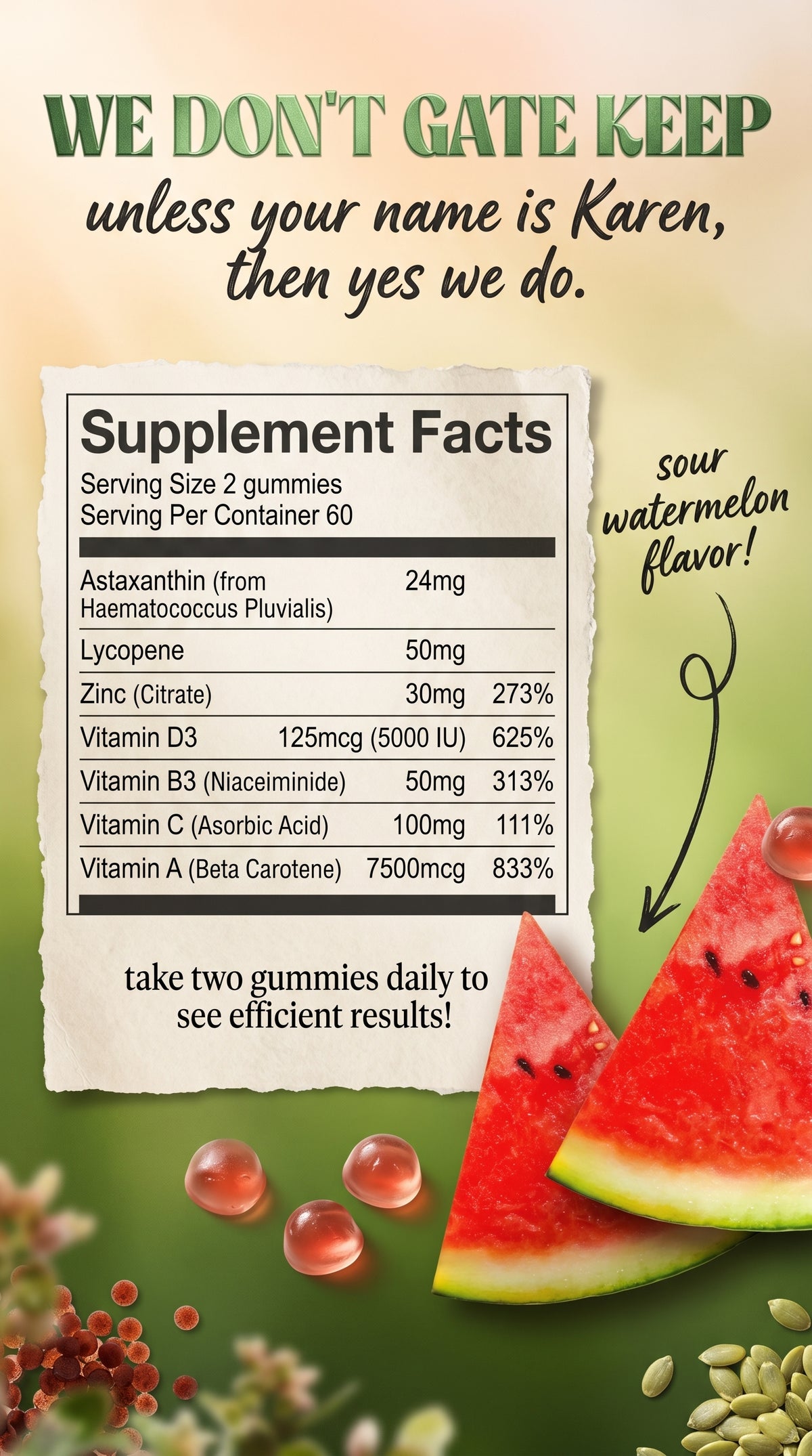 Daily Tanning Dietary Supplement Gummies